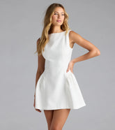 The Chic Sensation Low Back Crepe Skater Dress is your new go-to white dress—effortless, versatile, and made to update your fall style in seconds.