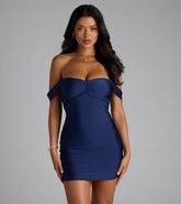 The Such A Vibe Off-The Shoulder Mini Dress is your new go-to navy blue dress—effortless, versatile, and made to update your fall style in seconds.