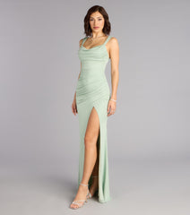 Karly Glitter Slit Mermaid Formal Dress