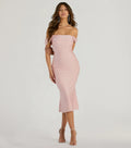 Bring a fun and feminine vibe with the Exceptional Off-The-Shoulder Flared Midi Dress, a scroll-stopping style from Windsor's pink homecoming dress collection that brings playful charm to every HOCO moment.