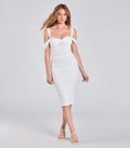 Own your moment in the Stylish Soiree Cold Shoulder Midi Dressin white, a standout 2025 Homecoming Dress that captures all the glam and energy of the night.