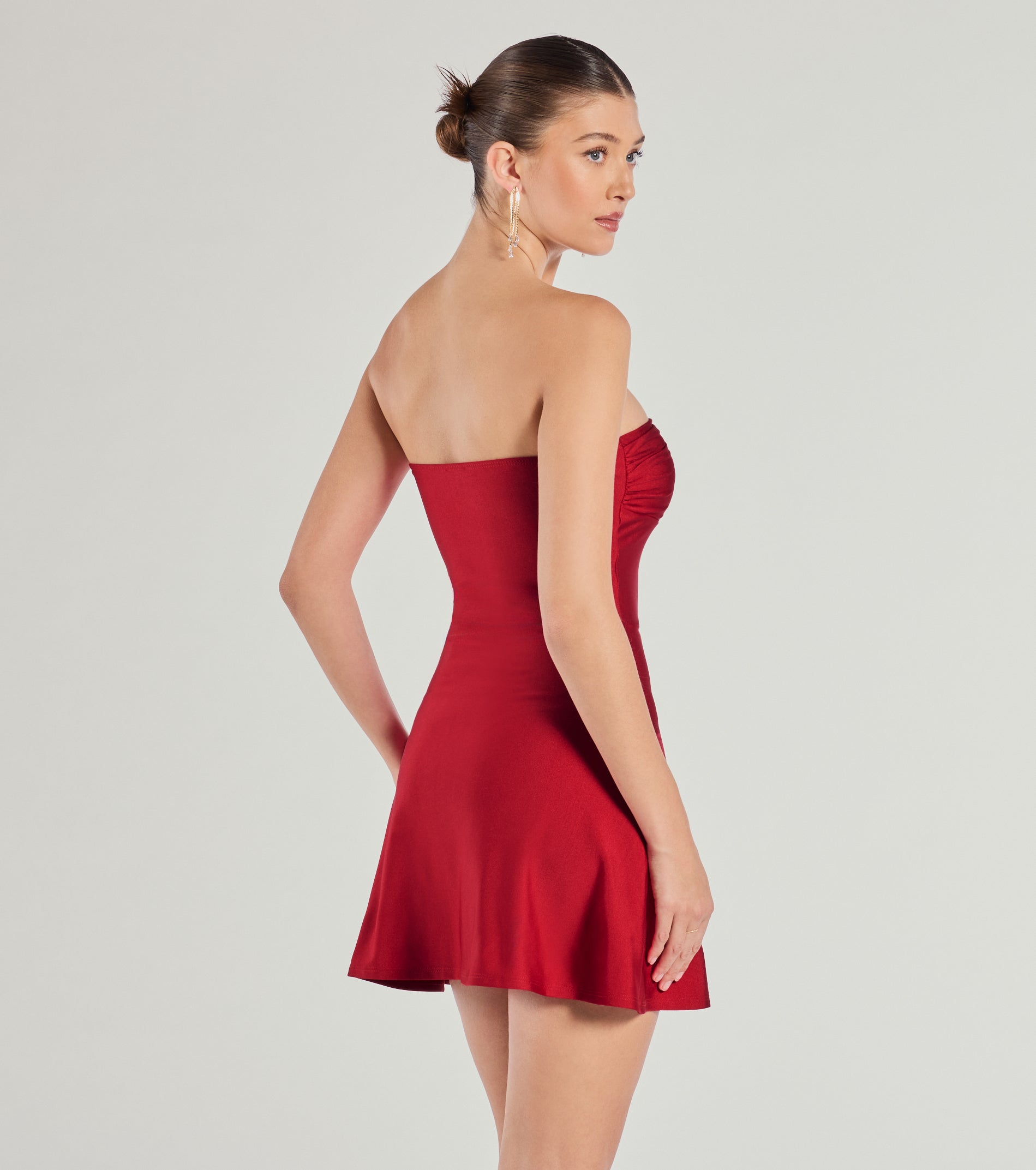 Celebrate in style with the So Your Vibe Strapless A-line Mini Dress, a red holiday dresses standout that brings bold, festive flair and a party-ready look.