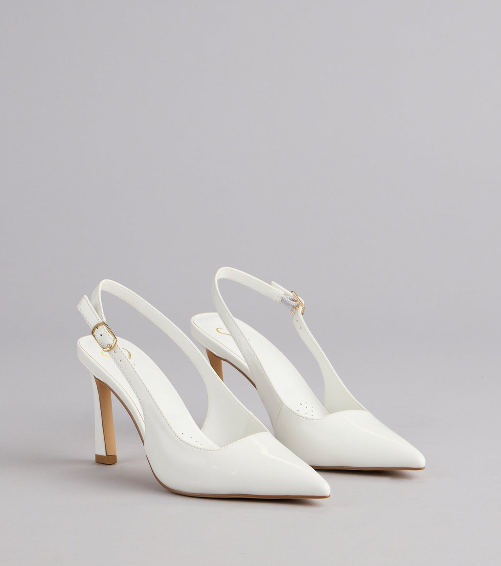 Style made simple with the Polished And Powerful Slingback Stiletto Heels, trendy women’s shoes that take your outfit from basic to bold in one step.