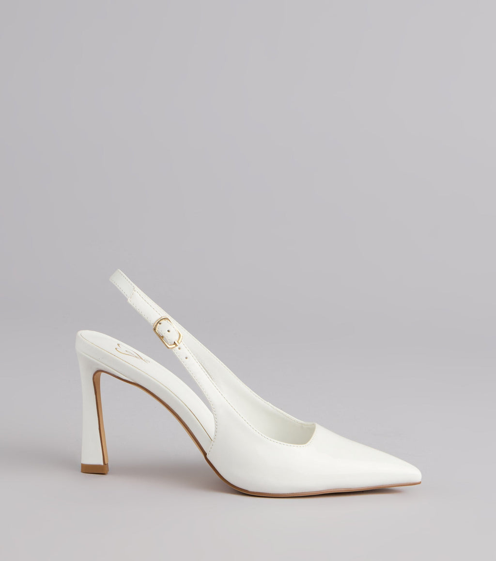 Style made simple with the Polished And Powerful Slingback Stiletto Heels, trendy women’s shoes that take your outfit from basic to bold in one step.