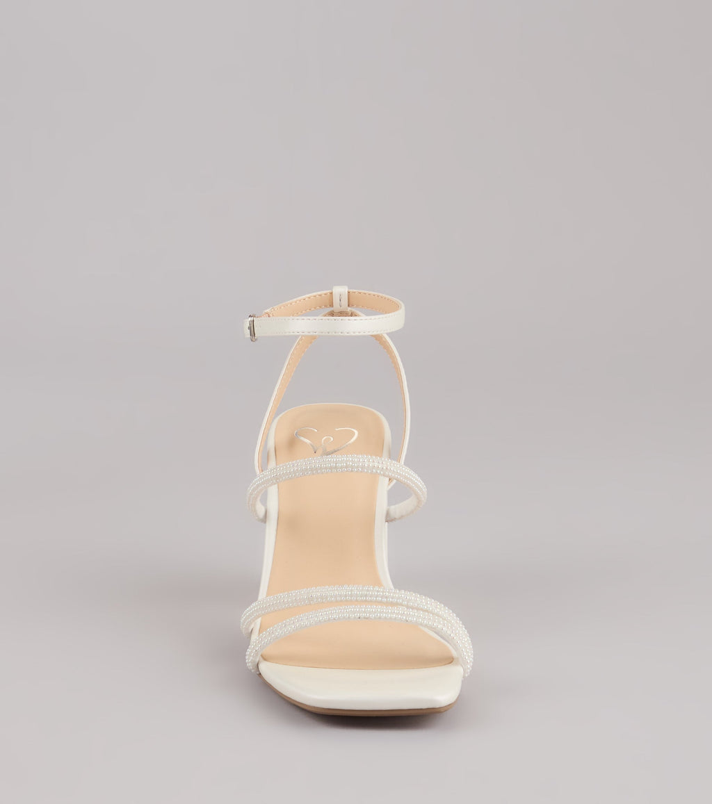 Style made simple with the Chic And Polished Pearl Satin Block Heels, trendy women’s shoes that take your outfit from basic to bold in one step.