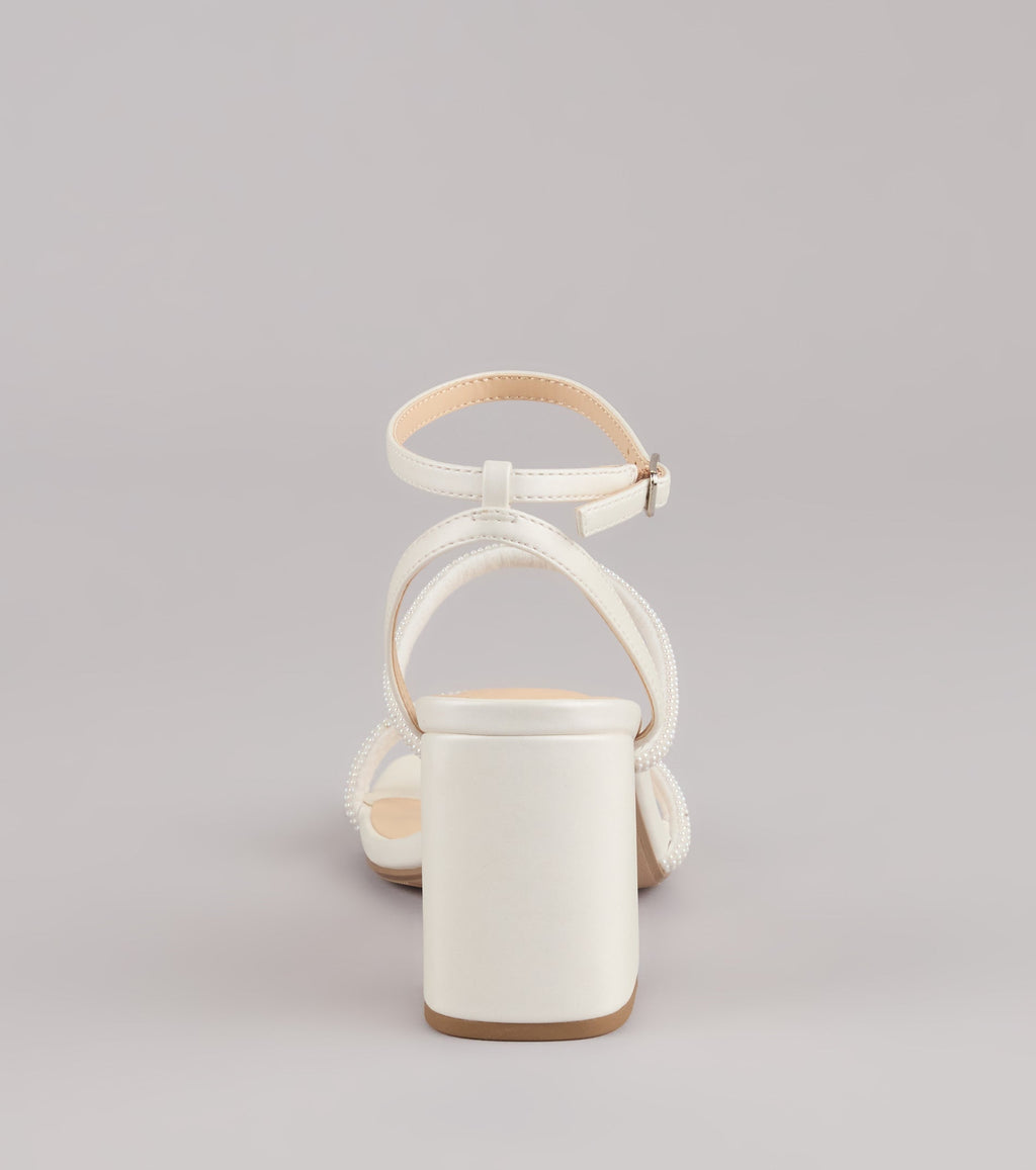 Style made simple with the Chic And Polished Pearl Satin Block Heels, trendy women’s shoes that take your outfit from basic to bold in one step.