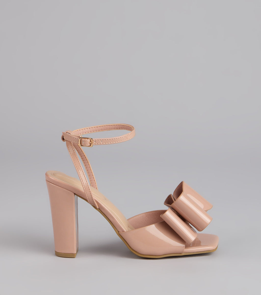 Style made simple with the Make A Statement Bow Block Heels, trendy women’s shoes that take your outfit from basic to bold in one step.