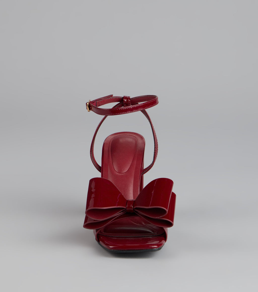 Style made simple with the Make A Statement Bow Block Heels, trendy women’s shoes that take your outfit from basic to bold in one step.